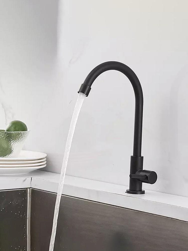 Torneira de cozinha de aço inoxidável 304, purificador de água, alavanca única, torneira fria