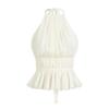 Sleeveless Chiffon Vest Tops Halter Women's Crop Top Fashion Lace-up Camisole  Beach