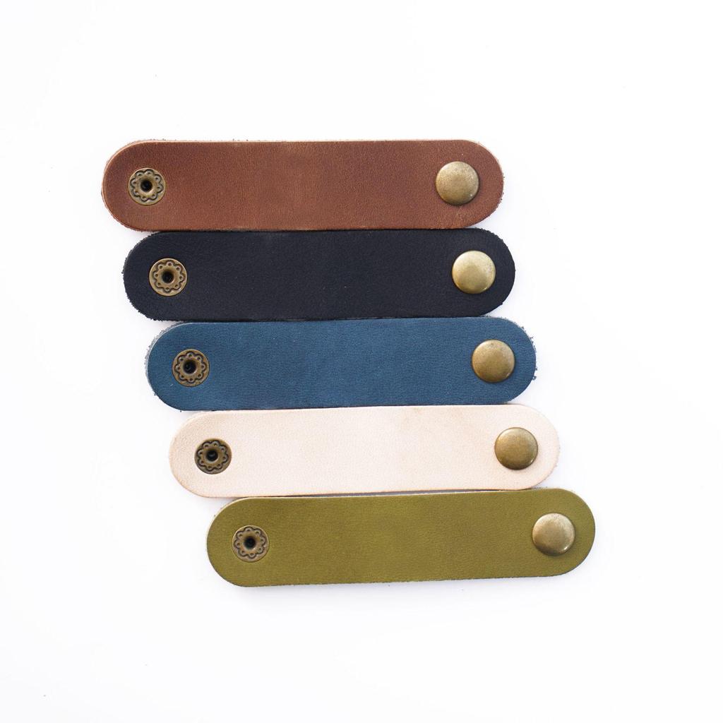 Clemă de înfășurare a cablului pentru căști din piele naturală - cataramă de depozitare din piele de vacă