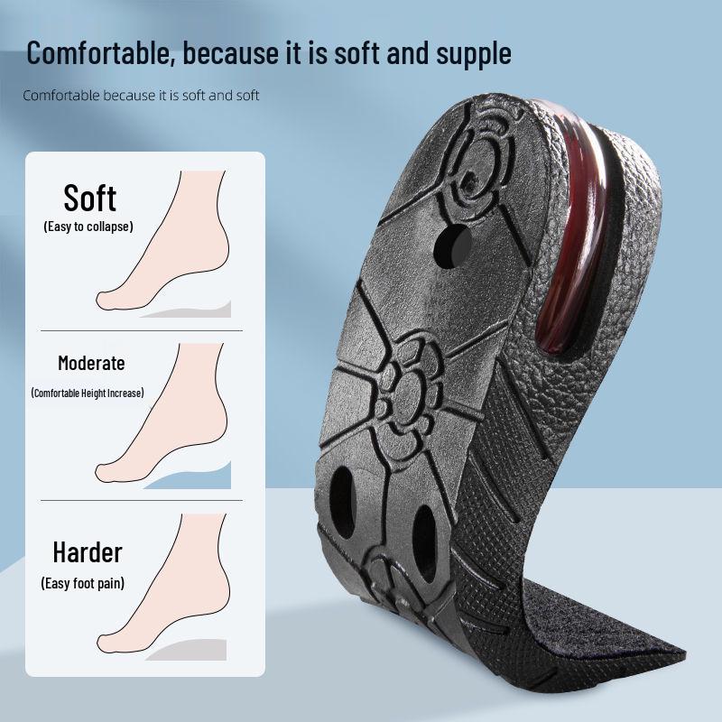 Unisex Invisible Height Increase Insoles: Shock-Absorbing, Deodorant, Breathable Air Cushion Half Pads