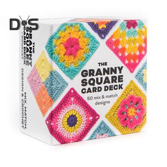 1 sett Granny Square Card Deck DIY Hekle Mønster Kort Håndlaget Strikke Firkantet Mønster Nybegynner Hekle Tilbehør Entusiaster Gave