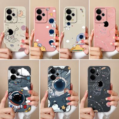 Capinhas de Celular Fofas de Astronauta Para Oppo Realme C75x 14 14T 14X P3 Narzo 10 30 60 A5 Pro Silicone Líquido Liso de Alta Qualidade Capa Antiderrapante Para Capas Oppo