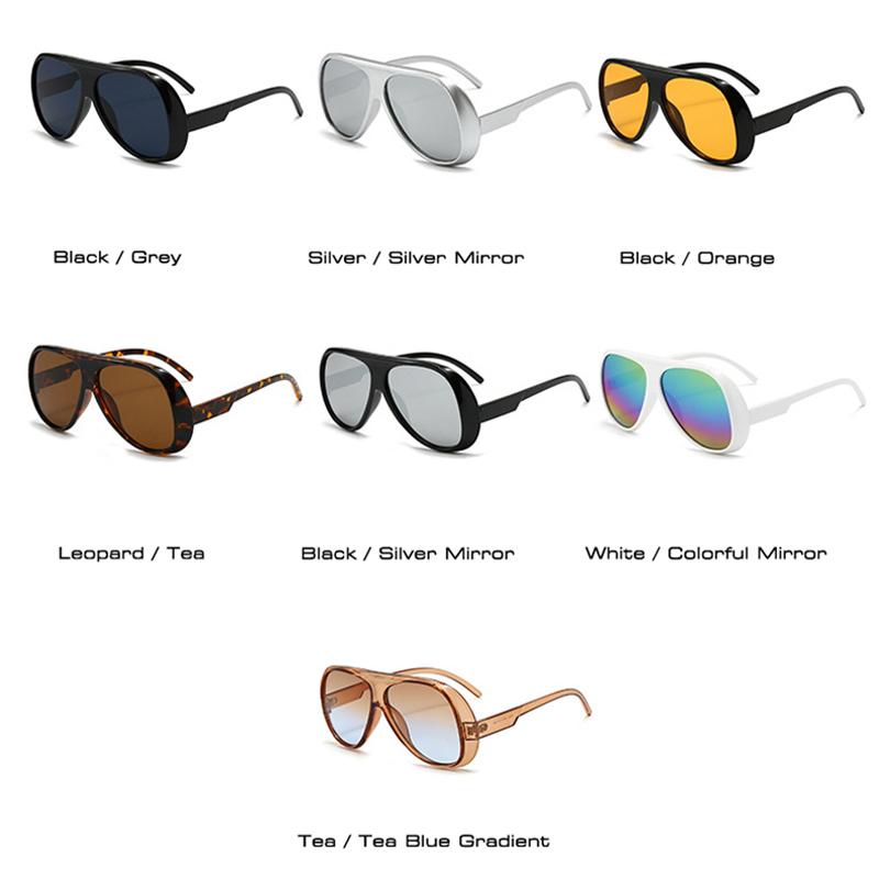 SHAUNA Modische Übergroße Piloten Sonnenbrille Retro Gradient Spiegel Gläser UV400 Damen Sonnenbrillen