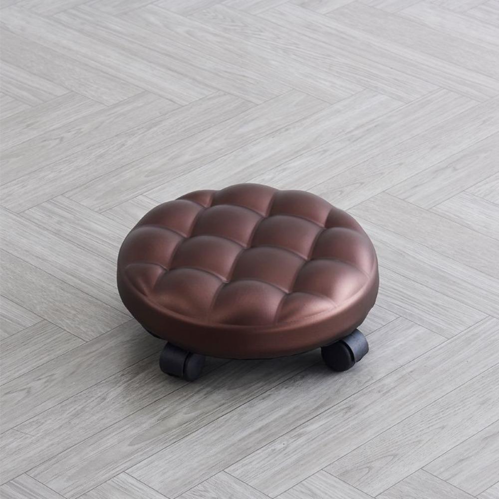 Universal Low Stool with Wheel Multicolors Swivel Wheel Stool High Quality Leather Rotating Chair