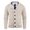 Mens Shawl Collar Cardigan Sweater Cable Knit Button Down Sweaters Long Sleeve Casual Winter Outwear