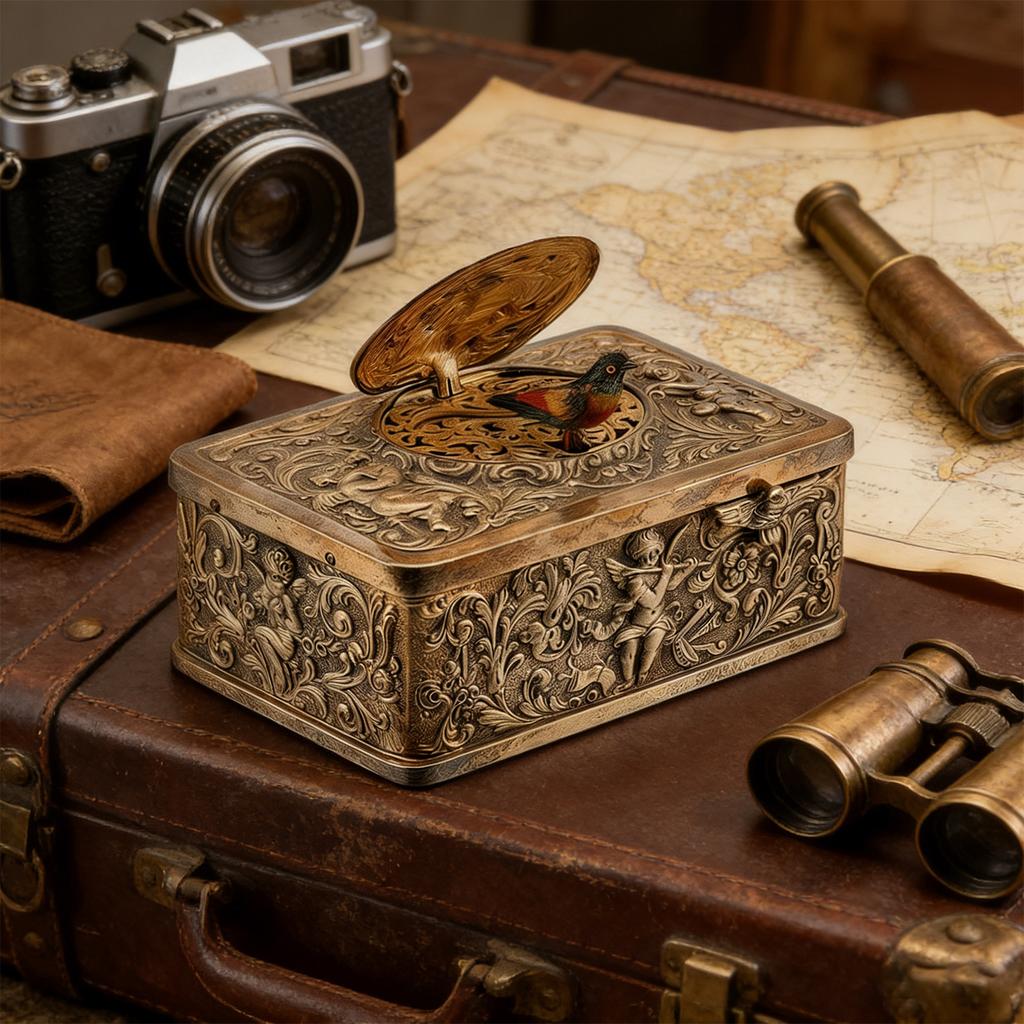 Gåvask i legering med automatisk uthoppande fågelform