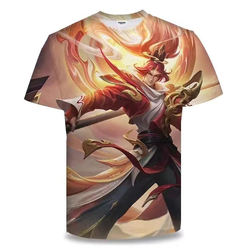 Summer King of Glory Game Clothes Men's Short Sleeved T-shirt for Middle School Students 3D Digital Printed T-shirts Top