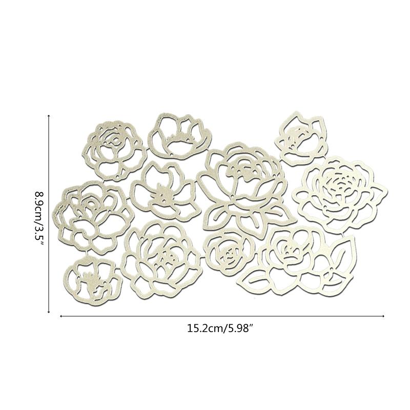 Rose Flower Metal Cutting Dies DIY Stamps Crafts Template Mold Stencils for Embossing Scrapbooking Photo Album X3UC