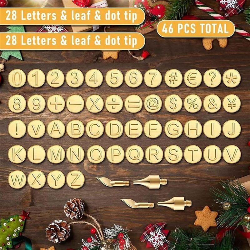 M-Modern-26 Pcs Wood Burning Kit DIY Wood/Leather Burning Kit Parts Tool With Letters, US Plug