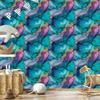 Ink Wallpaper Turquoise, Blue, Violet and Navy Blue 50x1000