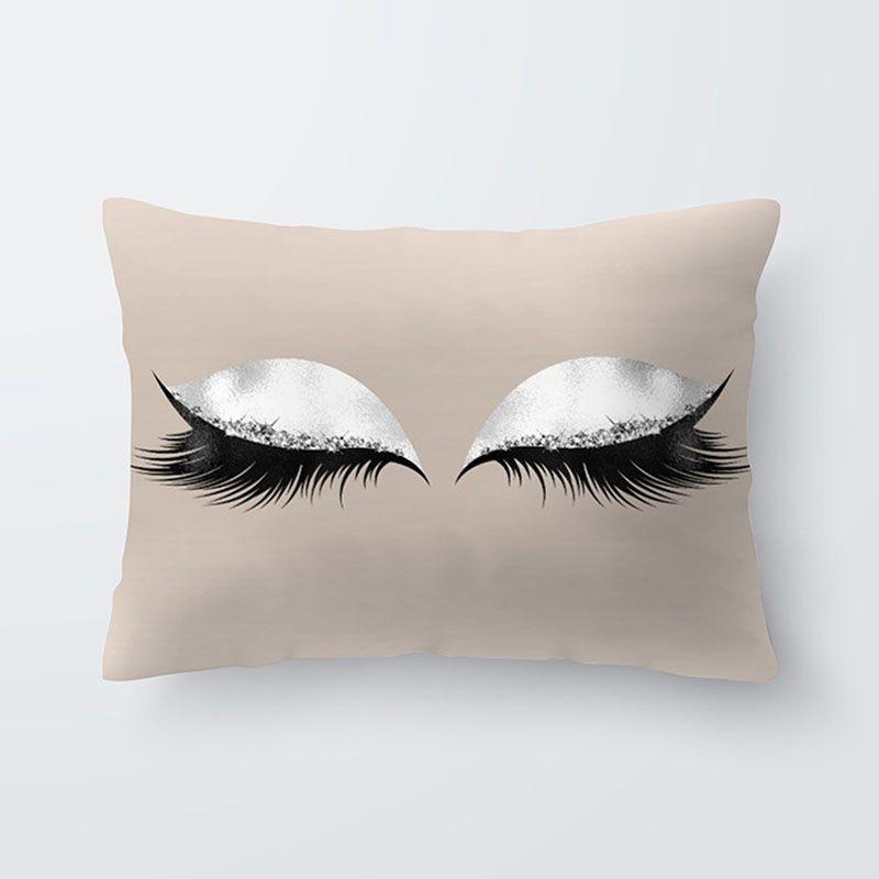 Elegantly Designed Eyelash Pattern Pillow Cover For Stylish Sofa And Seat