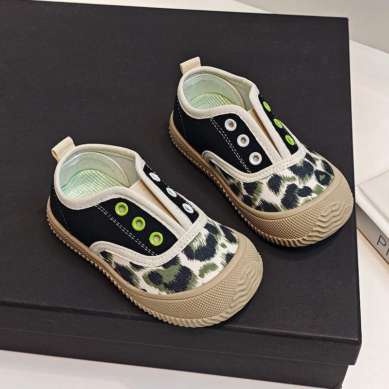 Kids  Retro Non-Slip Breathable Slip-On Shoes - Korean Style for Boys and Girls 25 чёрный