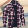 Men's Plaid Hooded Cotton Jacket: Thick, Long Sleeve, Loose-Fit for Autumn/Winter