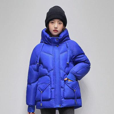 Shiny Women's Winter Loose Thick Cotton Jacket Hooded Bread Jacket