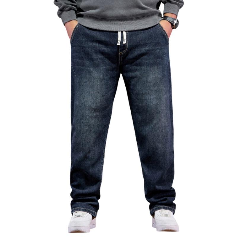 Extra Big Size Jeans Men High Elastic Waist Baggy Denim Pant Male Plus Large Loose Slim Fit Cowboy Trouser 8XL Classic