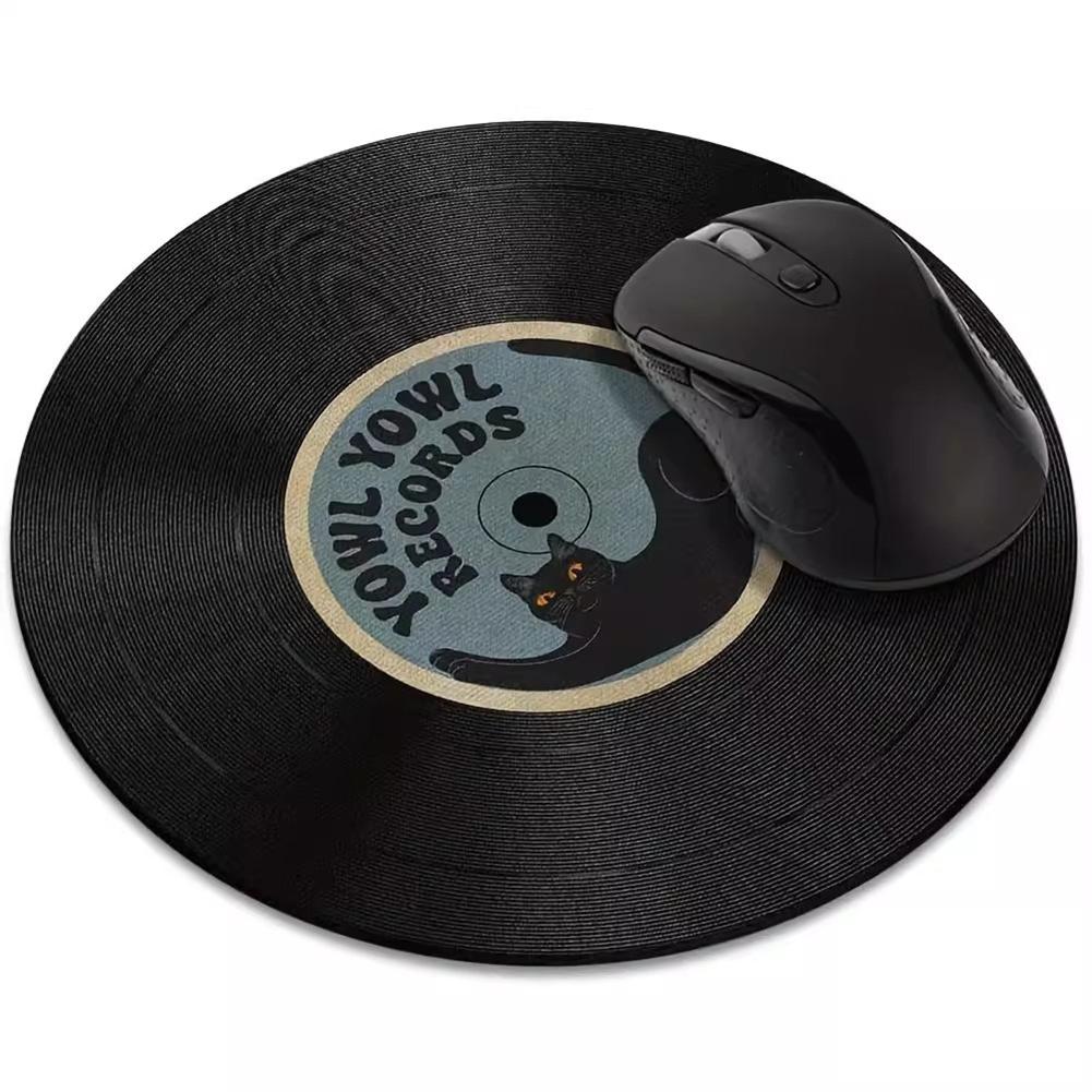 Vintage Inspired Mouse Pad Round Non-Slip Rubber Computer Mouse Mat Office Desk Accessories