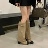 In the Autumn of 2025, the New Retro Thick High-heeled Small Fragrant Style Shows Thin Tall and Simple Boots for Women