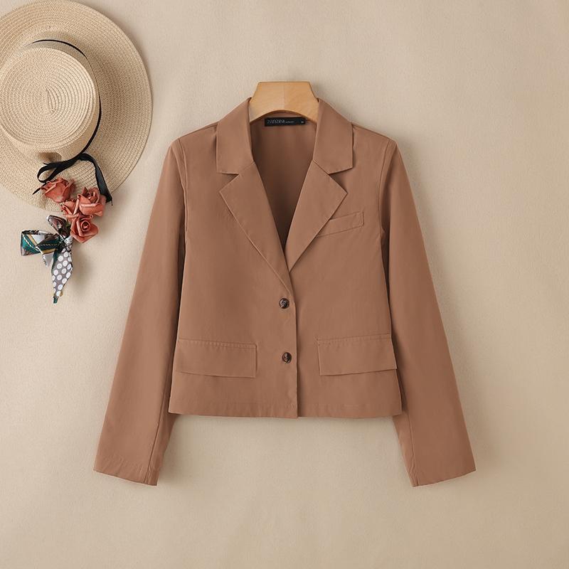 ZANZEA Lässige Damen-Cardigan-Bluse mit Umlegekragen und langen Ärmeln