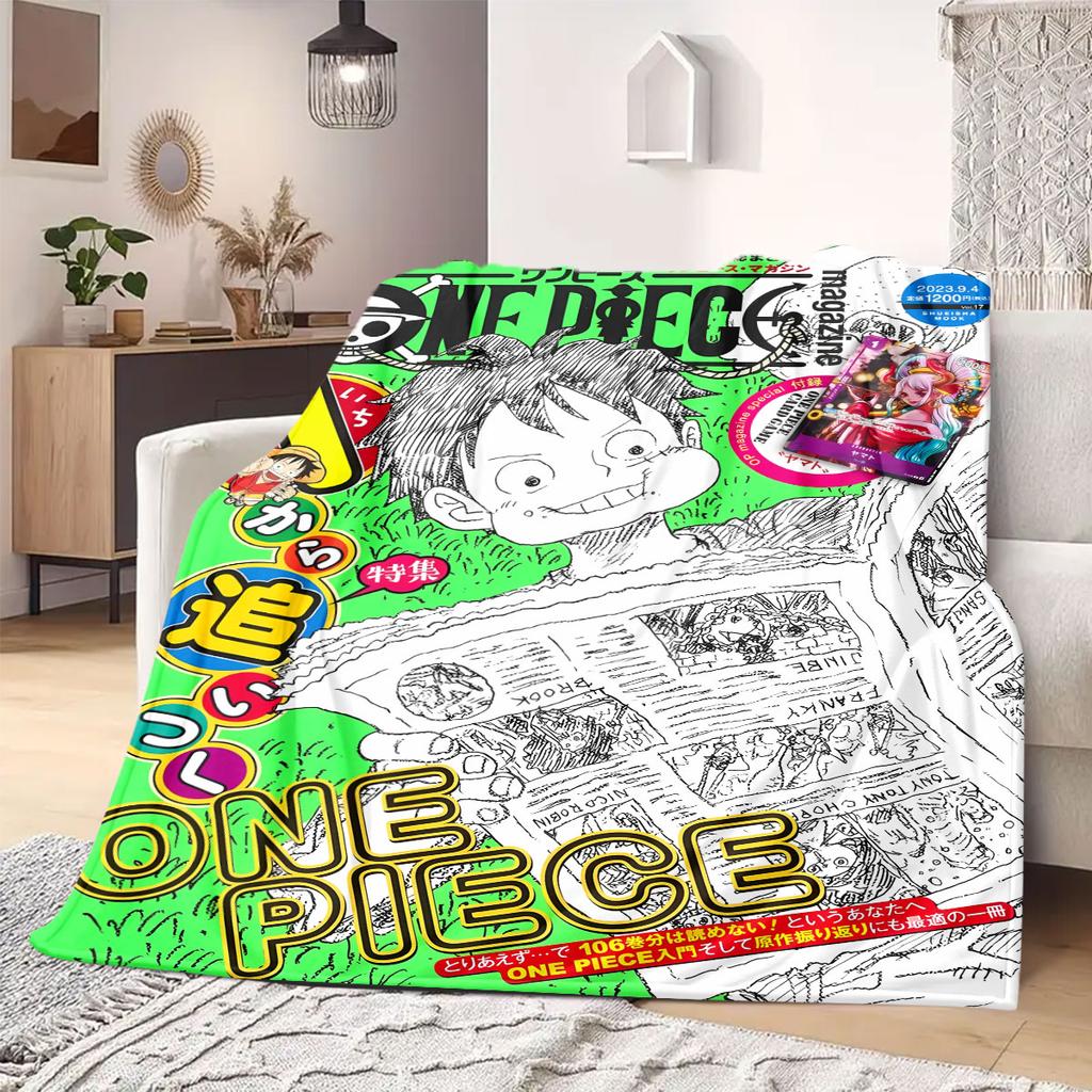 Coperta in Flanella Anime OnePiece Calda, Confortevole, Adatta per Camere da Letto, Divani, Letti, Sedie, Picnic, Viaggi