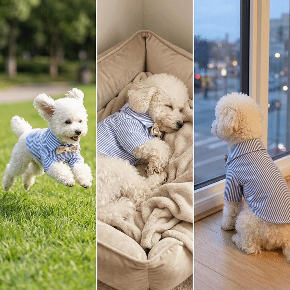 Striped Pattern Pet Clothes Thin Lightweight Canine Apparel Small Breed Dog Shirt  Home Leisure