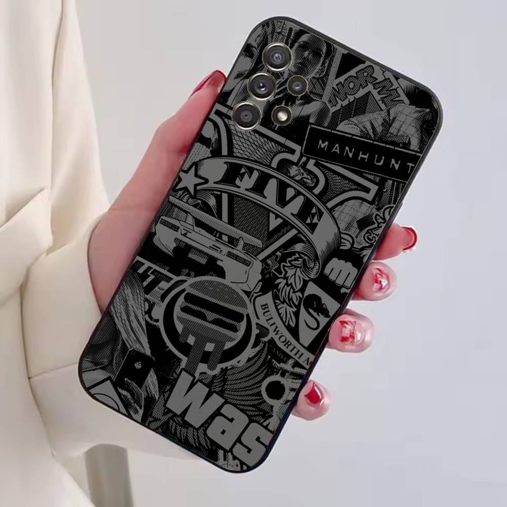 Hot Game GTA R Stars Phone Case Black Silicone Soft For Samsung S25,S24,S21,S22,S23,S30,Ultra,S20,Plus,Fe,Lite
