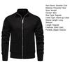 Men Knitted Jacket Stand Collar Long Sleeve Zipper Closure Sweater Coat with Pockets Thickened Plush Lining Knitwear