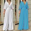 Frühlings-Jumpsuits für Damen, modisch, lässig und schlicht, V-Ausschnitt, lockere Taille