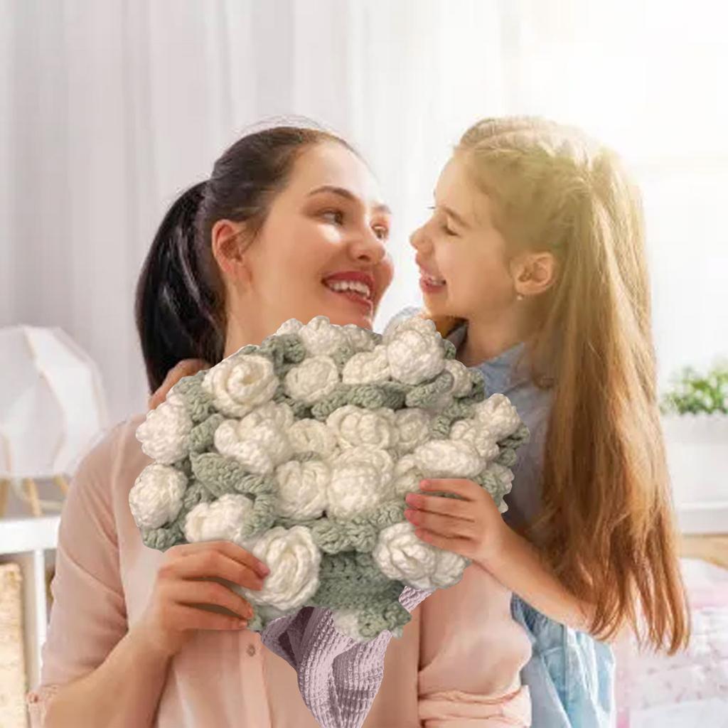 Fuzzy Blanket Sweater Hand Knitted Rose Bouquet Crochet Blanket Lily Of The Valley Throw With Milk Cotton Fringe Plaid Blanket