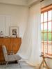 Floral Farmhouse Curtains Semi-Blackout Living Room Drapes Cotton Bohemian Window Curtain with Tassel, Rod Pocket, 1 Panel