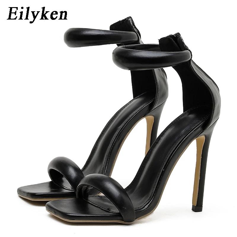 Moda Eilyken Nuova Moda Sandali da Donna con Tacco a Spillo e Punta Aperta Sandali Sexy con Cinturino e Fibbia Avvolgimento alla Caviglia Cerniera per Pole Dance Scarpe da Stripper da Donna