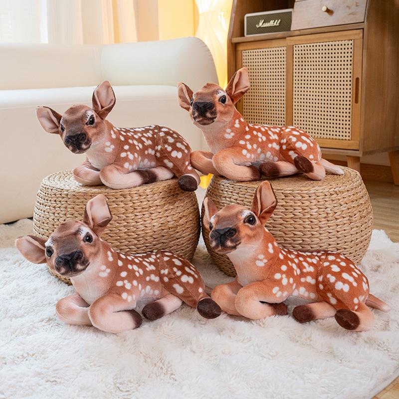 Cute simulation deer doll plush toy elk sika deer doll children's soothing doll