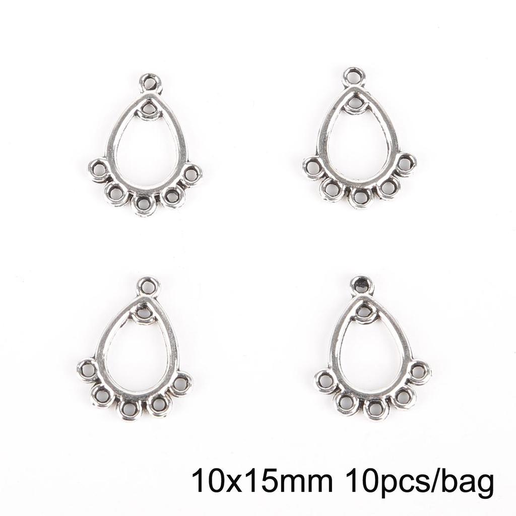 10 stk flere hull sølv sinklegering anheng for smykkekomponenter gjør DIY øredobber halsbånd armbånd