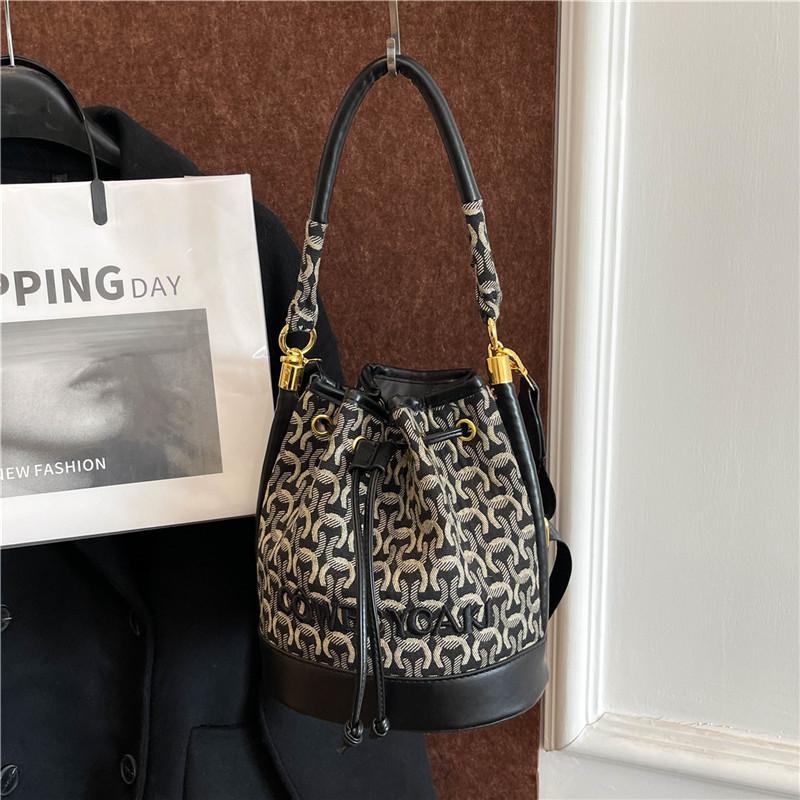 

Новая модная сумка-насос с контрастным цветом, сочетающаяся, сумка-ведро, портативная сумка через плечо, трендовая женская сумка