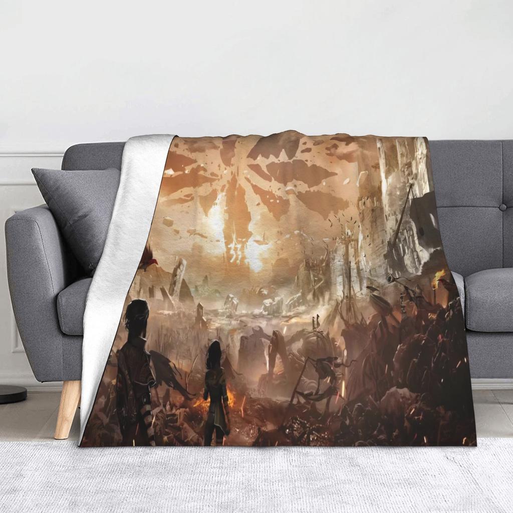 Expedition 33 Esquie Lustige Zitate Decken Fleece Clair Obscur Weiche Überwurfdecken für Schlafzimmer Sofa Bett Teppich