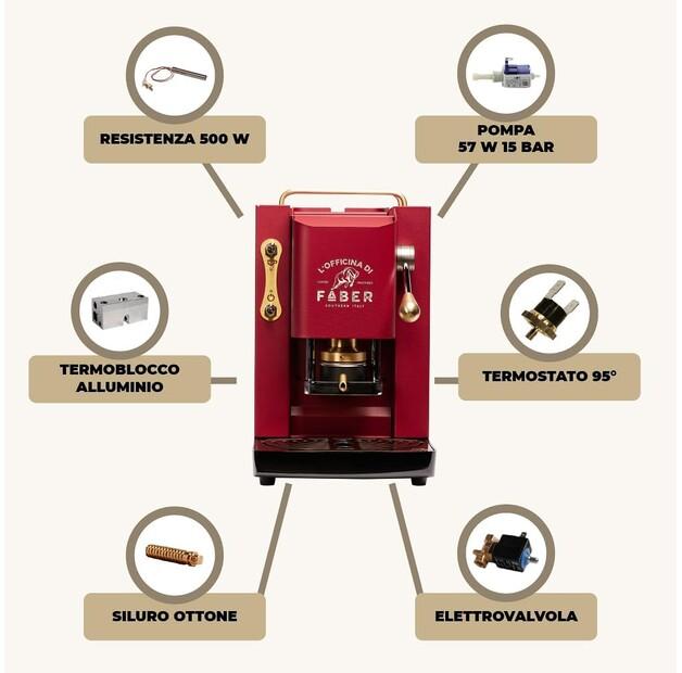 Капсульная кофемашина Faber Pro Deluxe cherry red/gold