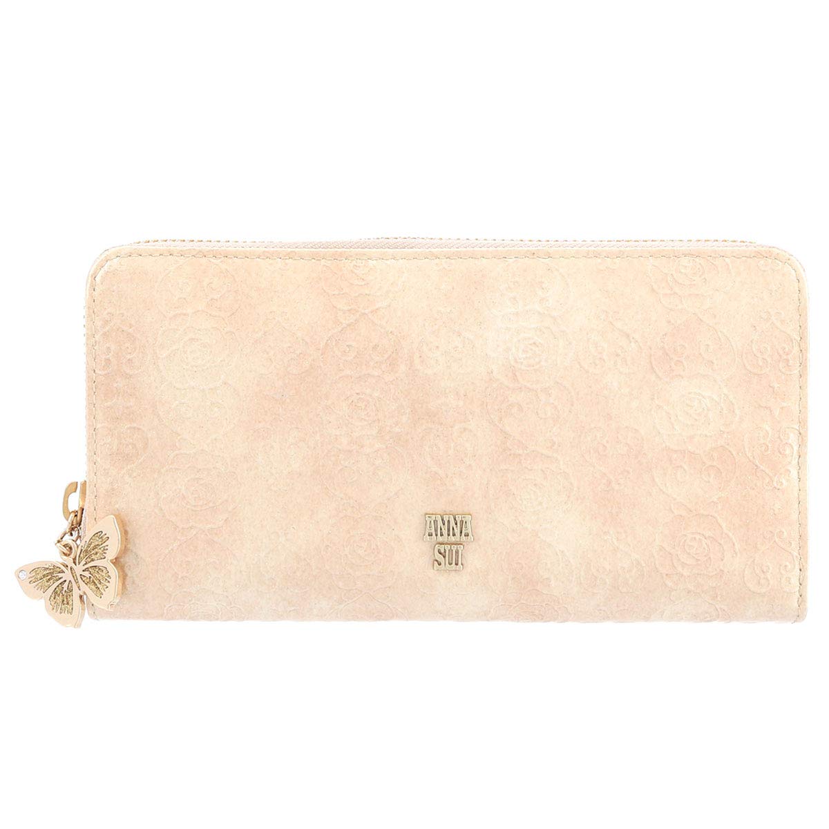 

Длинный кошелек с круглой молнией Rose Heart бежевый [ANNA SUI] женский [40]