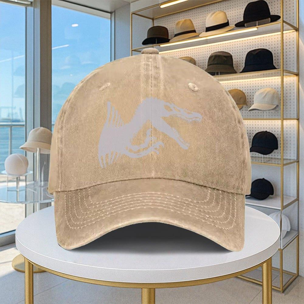 Spinosaurus Dinosaur Baseball Cap for Retro Adjustable Lightweight Design with Spinosaurus Print Curved Brim Suitable Fo
