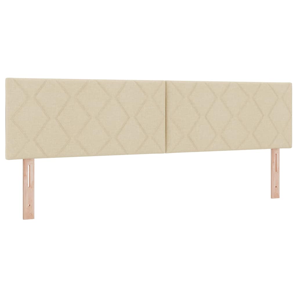 Box Spring Bed with Headboard Cream 180 x 200 cm Fabric