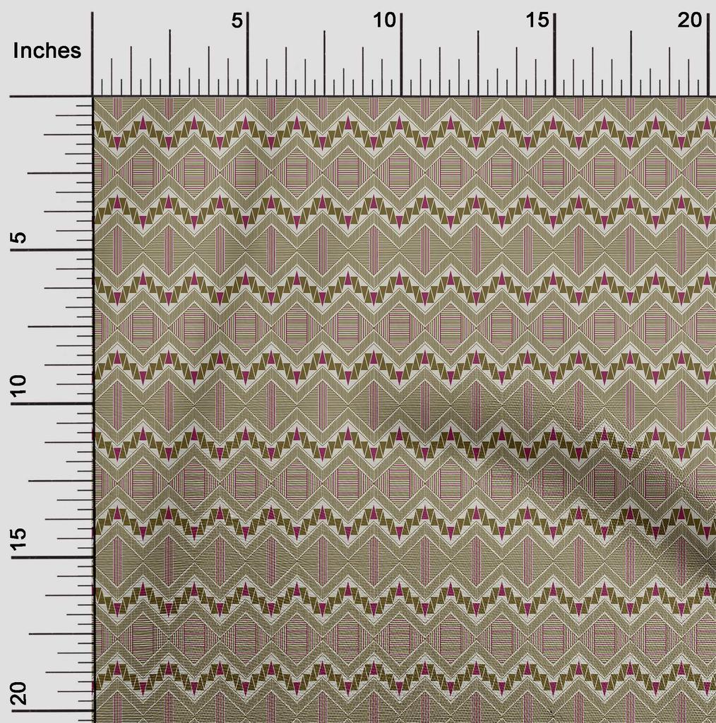 oneOone Cotton Flex Fabric Chevron & Triangle Geometric A  Printed Craft Fabric BTY 40 Inch
