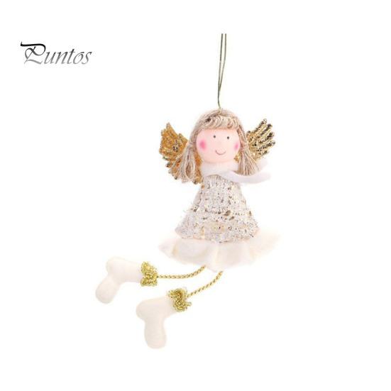 Pastel Color Christmas Tree Decor Angel Hanging Ornaments, Cute Plush Doll Pendant, Xmas Decorative Charms Ornaments for Home Holiday Wedding