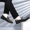 Black Genuine Leather Casual Men's Shoes Spring Summer Slip-on Loafers Men Soft Italian Flats Light Driving Moccasins Size 37-45