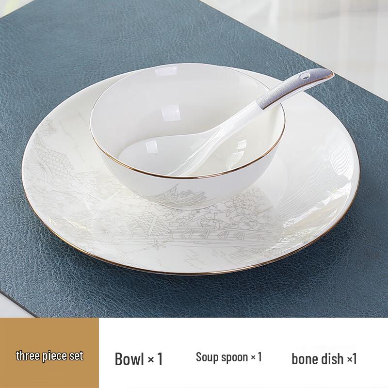 Sweet Elegant Gold Rim Ceramic Dinnerware Set