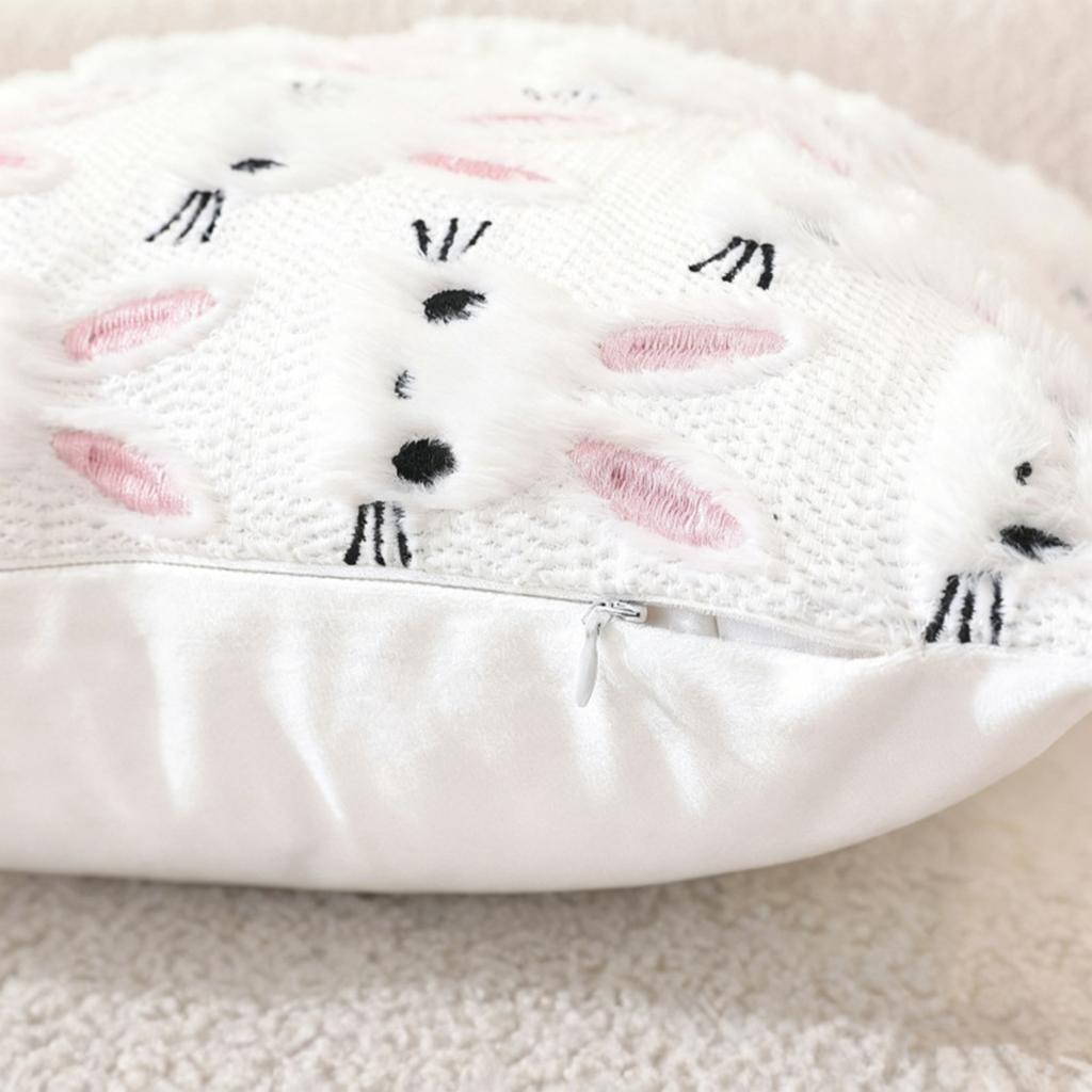 Easter Bunny Pillowcase, Plush Cushion, Fun Festival Decoration, Living Room Sofa Pillow Cover.