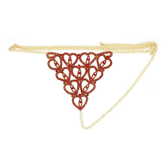 Accessories Rhinestone Claw Chain Body Chain Heart-Shaped Sexy Bikini Diamond Panties Body Chain Direct