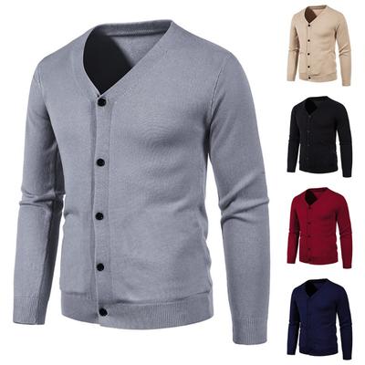New Mens Cardigan Knit Long Sleeve Button Up Jumper Warm Sweater Top Pockets