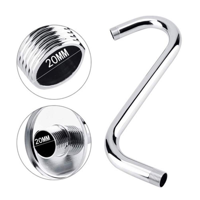 Enhances Your Shower Height with Sturdy Stainless Steel S Shape Showerhead Arm Chromes Finish Bathroom Accessory