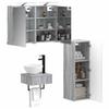 Bathroom Cabinet Set 4 pcs Grey Sonoma 43 x 16 x 62.5 cm