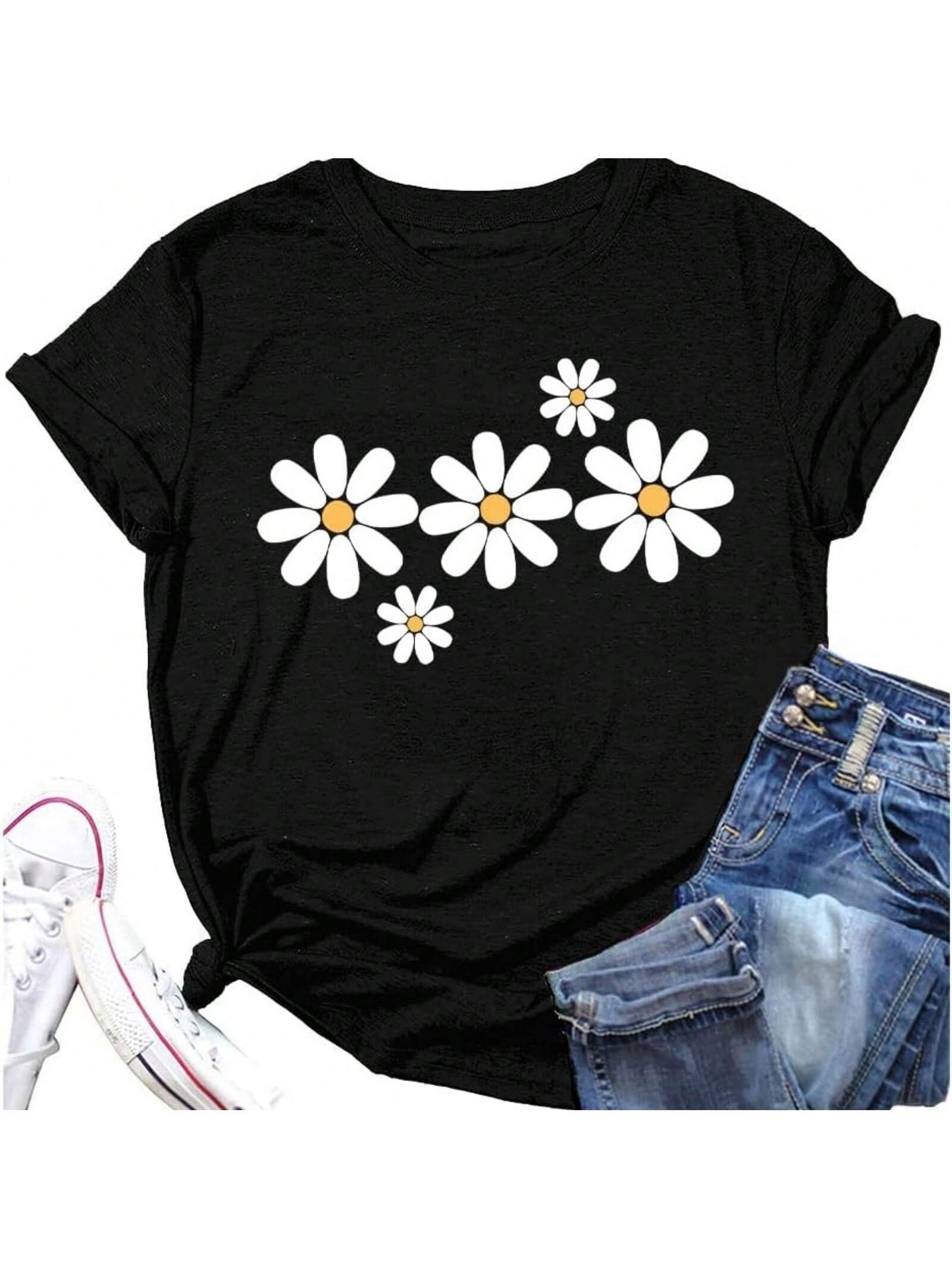 Colorful Daisy Flower Floral T Shirt For Wo unisex S разноцветный