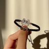 Moonstone safety lock bracelet female student Korean version retro woven black and red rope ins does not fade girlfriend gift