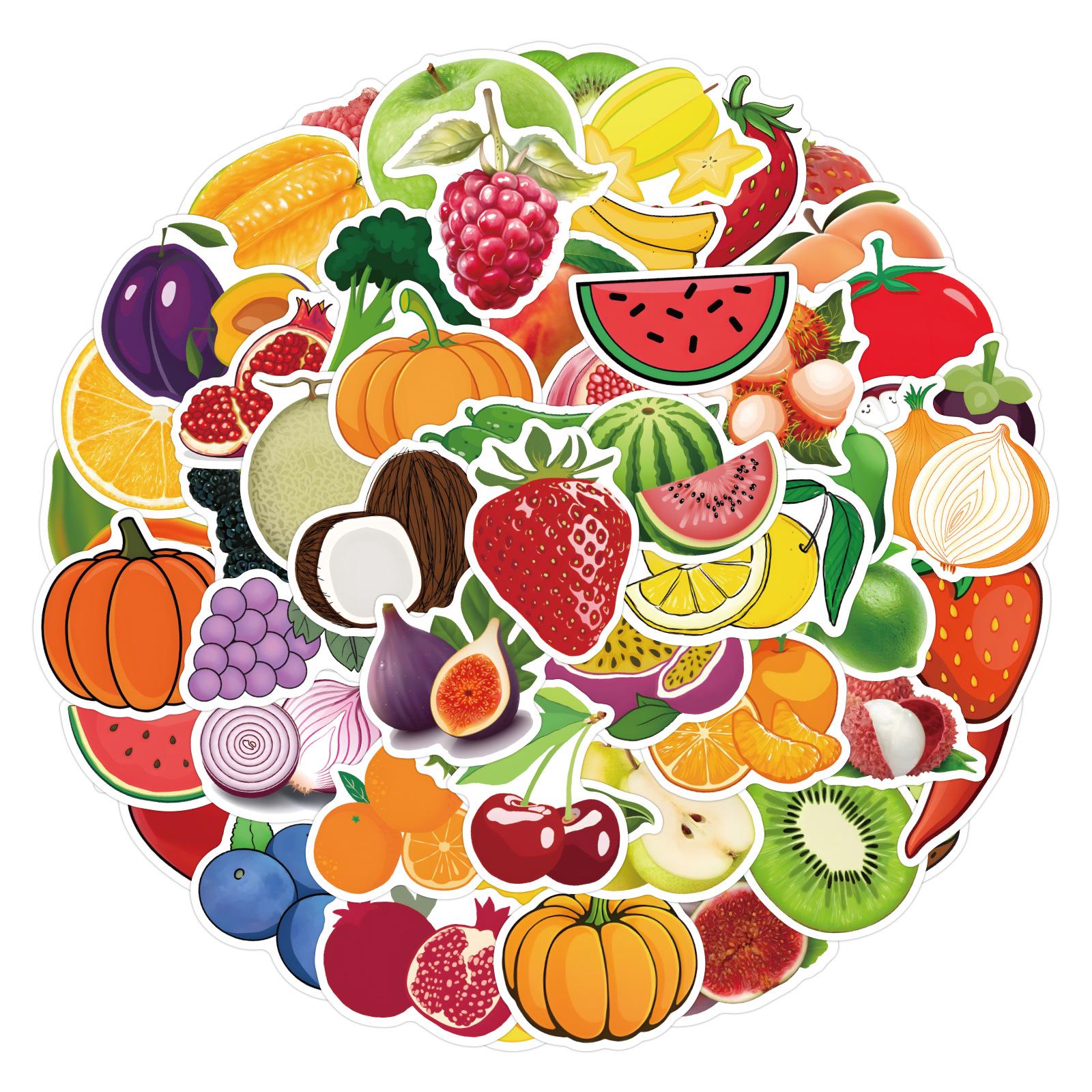 

120 Fruit Doodle Stickers for Notebooks, Luggage, Journals & More - Cartoon Design